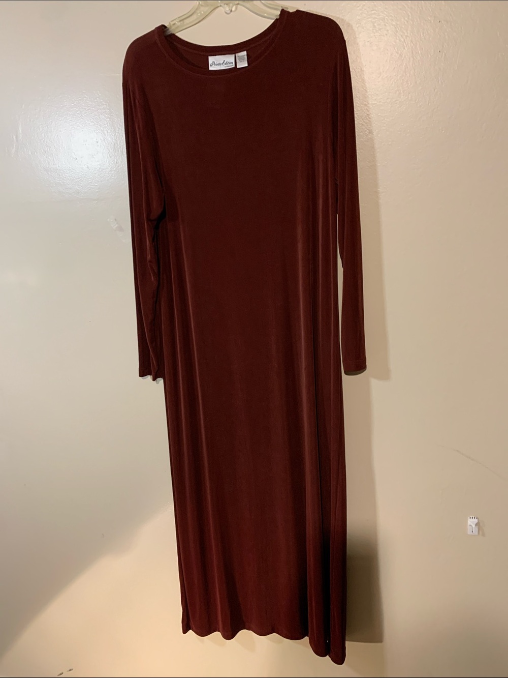 Vintage Private Edition Chico’s Long Sleeve Maxi Dress in Deep Cherrywood